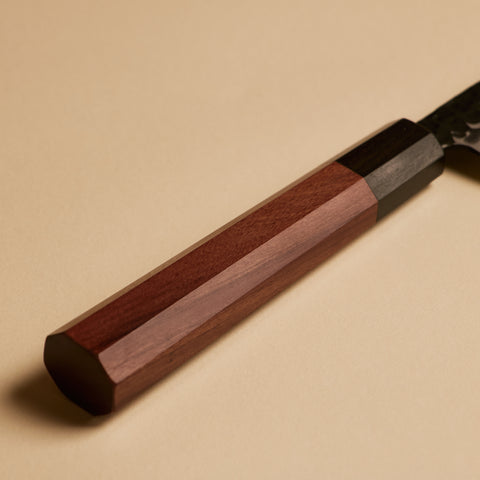 Bread knife octagonal wa handle in ebony and sandalwood