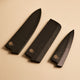 Yuzu Knives three saya bundle — wooden knife sheaths for Gyuto, Nakiri, and Petty